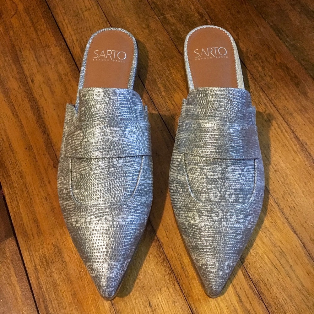 NEW Franco Sarto Leather Upper Mule Slides